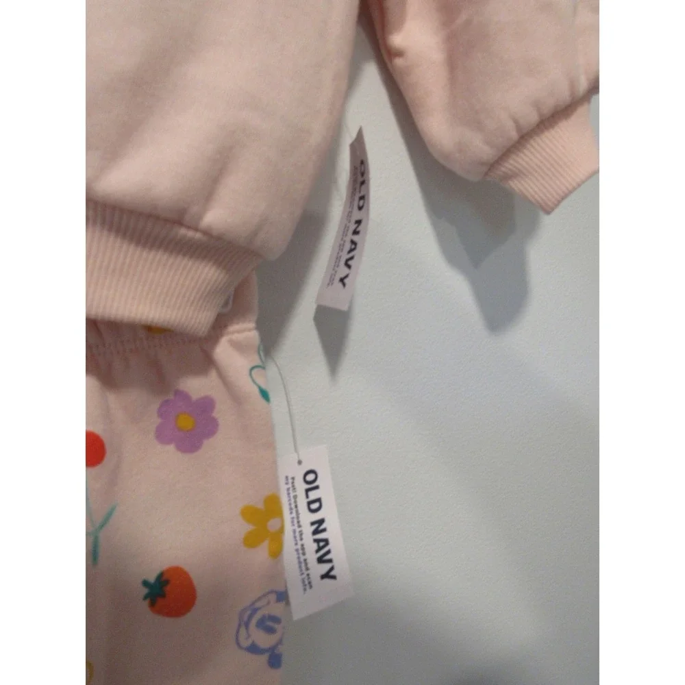 Old Navy Disney Minnie Mouse Rainbow Sweatshirt and Pants Set Pink 3-6M NWT